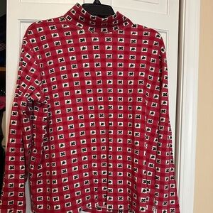 Vintage Large St John's Bay Holly print Christmas Holiday turtle neck